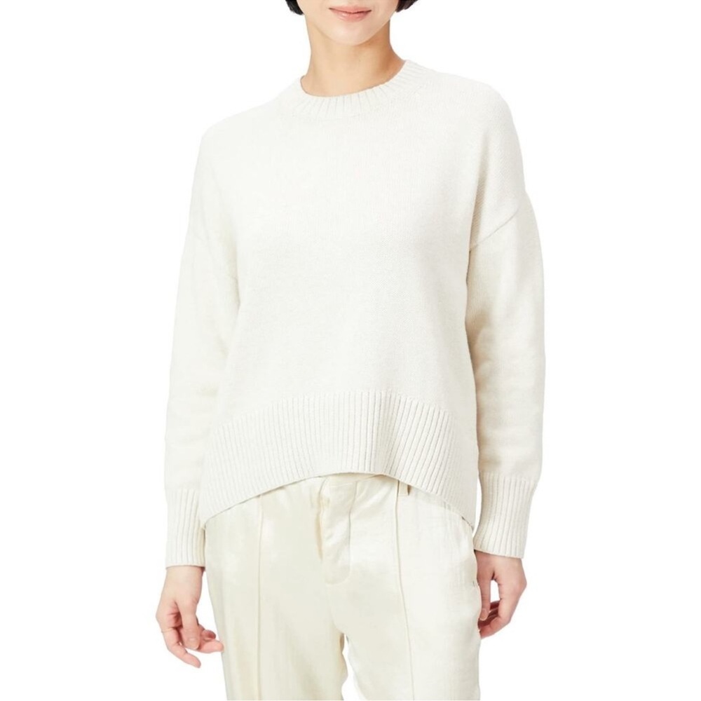 Daily Ritual Soft Cotton White Knit Sweater Sz. XL